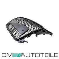 Badgeless Front Grille Grille Honeycomb Black Gloss fits Aud