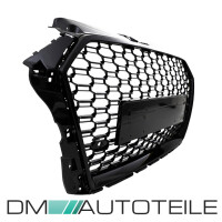 Honeycomb Front Grille Black Gloss+ Accessoires fits on Audi