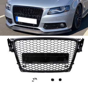 Front Grille Radiator honeycomb black gloss with/without PDC suitable for Audi A4 B8 08-12 w/o RS4