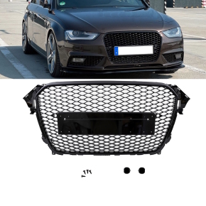 Kühlergrill / Wabengrill für Audi A4 B8 Facelift mit PDC auch für S-line nicht für Allroad und RS4 in Schwarz Glanz 