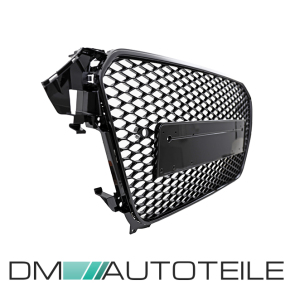 Front Grille honeycomb Black gloss+ license plate holder suitable for Audi A4 B8 Facelift 11-15 + RS4