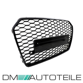 Front Bumper Honeycomb Radiator Grille Black Gloss for all Audi A6 C7 Facelift up 09/2014