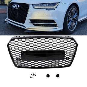 Front Bumper Kidney Grille Black Gloss for all Audi A6 C7...