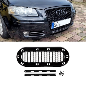 Badgeless Front Grille Ring Cover Emblem Honeycomb Black...
