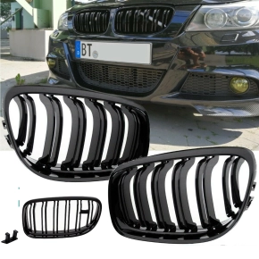 Set FACELIFT Kidney Front Grille Dual Slat Black Gloss...