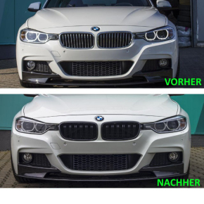 Doppelsteg-Kühlergrill für BMW 3er F30 / F31 auch für M3 in Schwarz Glanz 