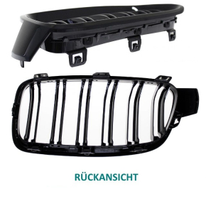 Kühlergrill Grill Doppelsteg für BMW 3er F30 F31 auch M3 Schwarz Glanz 