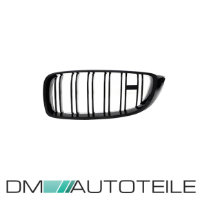 Doppelsteg-Kühlergrill für BMW 4er F32 / F33 / F36 auch für M4 in Schwarz Glanz