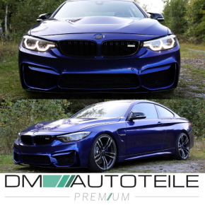 Doppelsteg-Kühlergrill für BMW 4er F32 / F33 / F36 auch für M4 in Schwarz Glanz