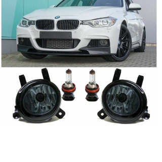 Nebelscheinwerfer SET H8 für BMW 3er F30 / F31, 1er F20 / F21, 4er F32 / F33 / F36 Serie auch für M-Paket in Klarglas Schwarz / Smoke 