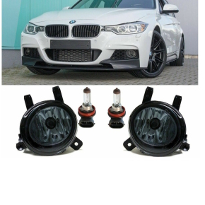 Nebelscheinwerfer SET H8 für BMW 3er F30 / F31, 1er F20 / F21, 4er F32 / F33 / F36 Serie auch für M-Paket in Klarglas Schwarz / Smoke 