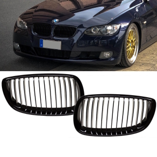 Sport-Performance Kühlergrill für BMW 3er E92 / E93 Vorfacelift auch für M-Paket / M3 in Schwarz Glanz