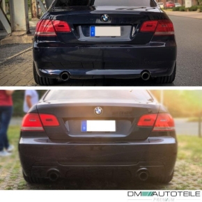 Sport-Performance Heck-Diffusor / Ansatz für BMW 3er E92 / E93 2 Rohr links / rechts mit M-Paket auch LCI in Schwarz Matt