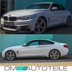 Performance Seitenschweller Ansätze + Folie für BMW 4er F32 / F33 / F36 mit M-Paket in Schwarz Matt mit ABE