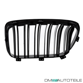 Sport-Performance Doppelsteg-Kühlergrill SET für BMW X3 F25 Vorfacelift in Schwarz Glanz