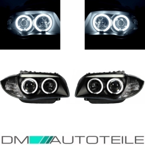 Set CCFL headlights black 04-11 fits on BMW 1-Series E81 E87 E82 E88 up 2004 only LHD