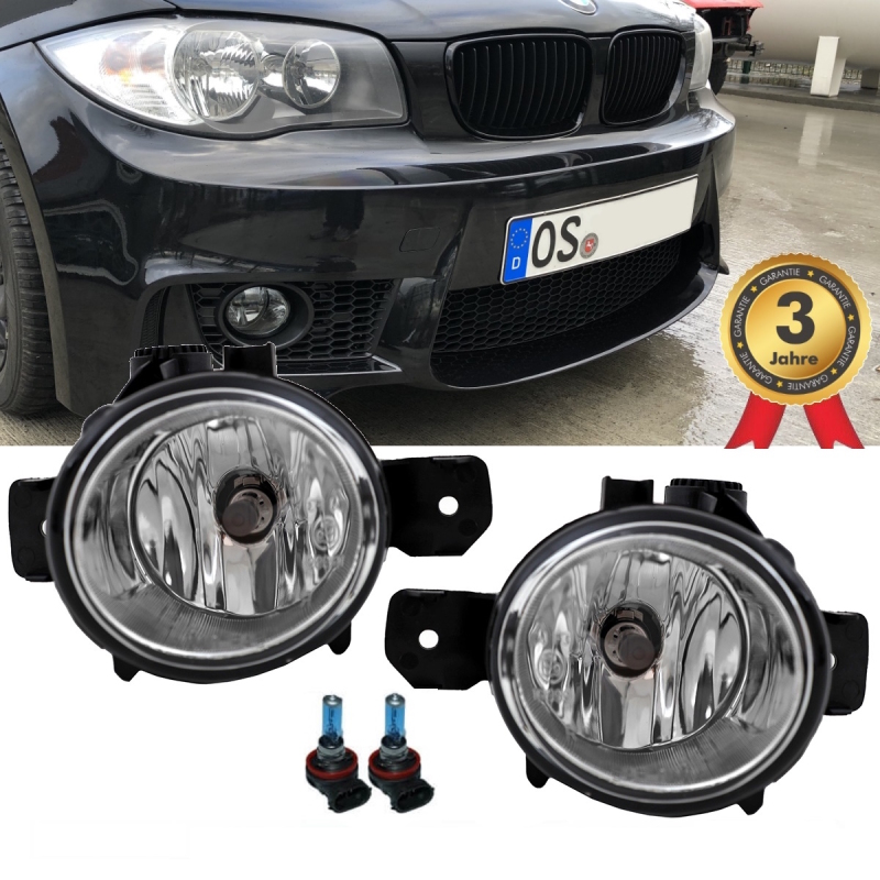 SET 2x Nebelscheinwerfer Klarglas Chrom +H11 für BMW 1er E81 E82 E87 E88 X1 E84 X5 E70
