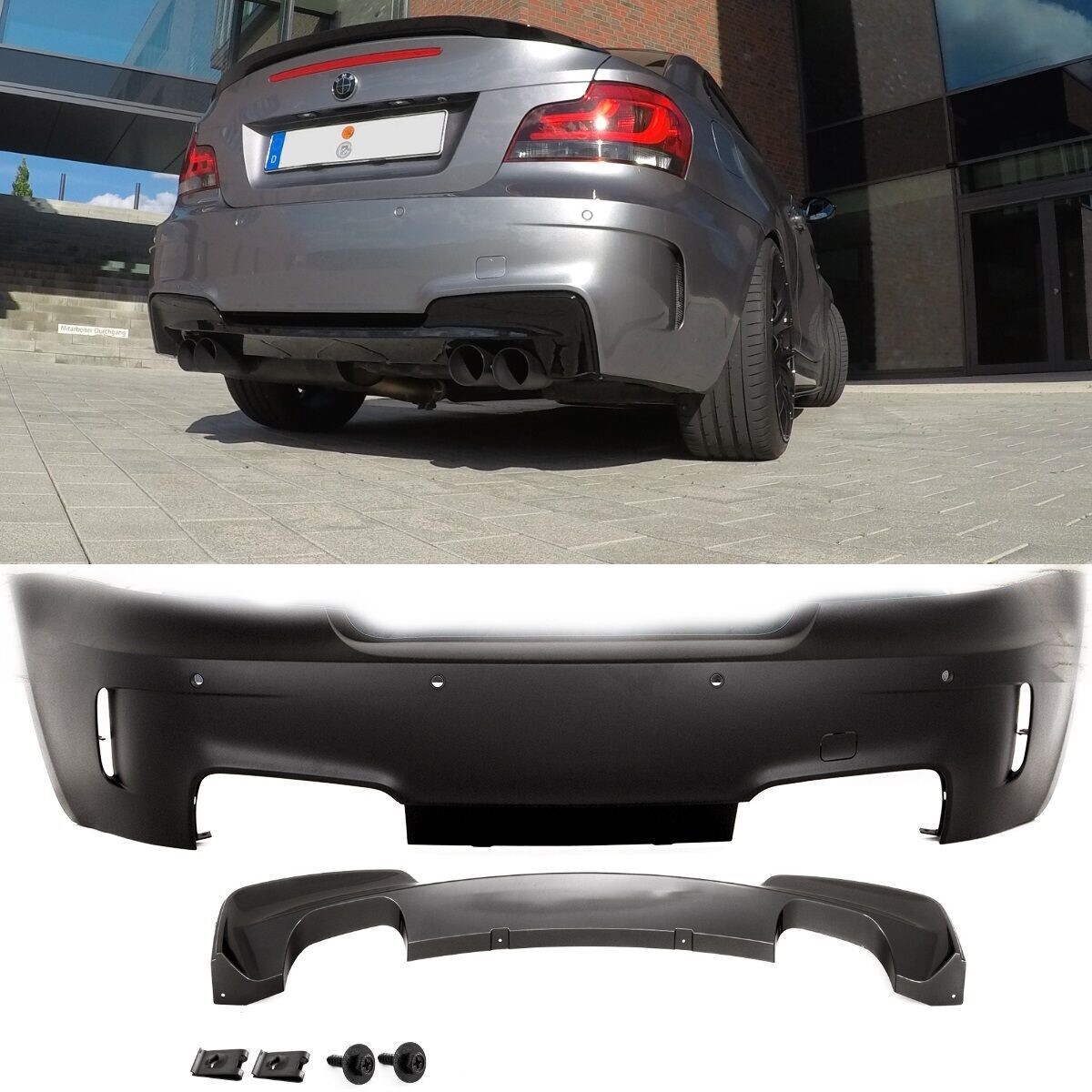 Sport Rear Bumper 07-13+ Diffusor Duplex fits on BMW 1-Series E82