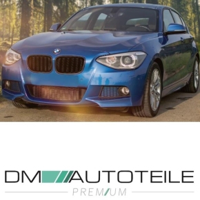 Doppelsteg-Kühlergrill für BMW 1er F20 / F21 Vorfacelift in Schwarz Glanz