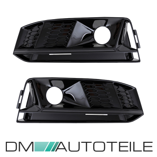 Set Gitter Blende Rechts Links schwarz glanz für NSW Audi A4 B9 ab 2015 S-Line