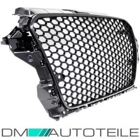 Set Wabendesign Kühlergrill Wabengrill Schwarz Glanz +Gitter passend für Audi A3 8V 12-16 nur S-Line