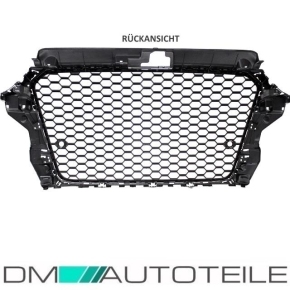 Set Badgeless Front Grille Grille Honeycomb Black Gloss +fogs cover fits Audi A3 8V 12-16 S-line