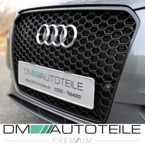 Set Badgeless Front Grille Grille Honeycomb Black Gloss +fogs cover fits Audi A3 8V 12-16 S-line