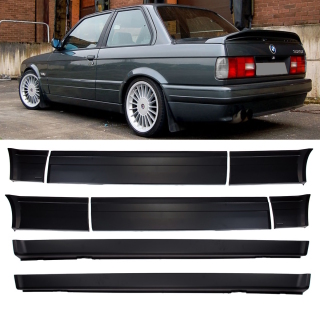 Sport Side Skirts planks Sport Design II Kit complete fits on BMW 3-Series E30 Coupe Convertible Facelift