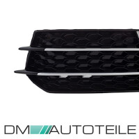 Set honeycomb Fogs cover grille SET gloss black silver fits 