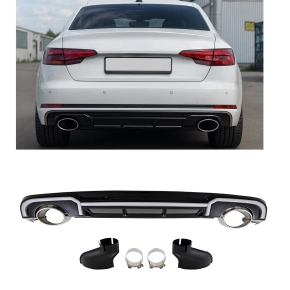 Heckdiffusor Sport Schwarz Chrom + Blenden passt für...