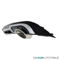 Rear Diffusor Black Gloss + Exhaust Pipes fits for Audi A3 8