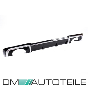 Rear Diffusor Black Gloss + Exhaust Pipes fits for Audi A3 8V 3-doors up 2016 w/o RS3