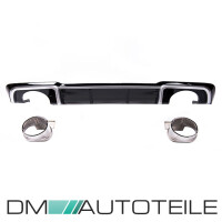 Rear Diffusor Black Gloss + Exhaust Pipes fits for Audi A3 8