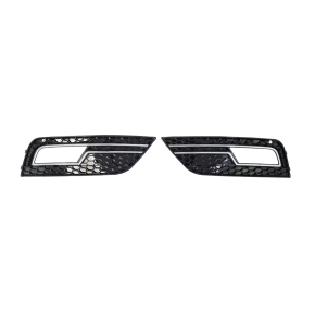 Set of Fog Lights cover honeycomb black gloss chrome fits...