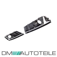Set of Fog Lights cover honeycomb design Black gloss Silver 