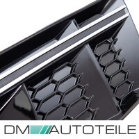 Set of Fog Lights cover honeycomb design Black gloss Silver 