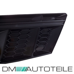 Set Front Grille honeycomb Fogs cover black gloss fits on for Audi A4 B9 up 2015 w/o RS4