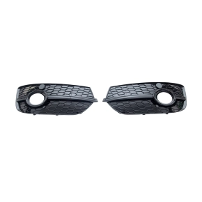 Set honeycomb fog lights cover black gloss fits on Audi...