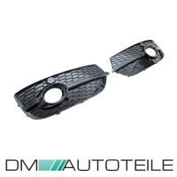 Set honeycomb fog lights cover black gloss fits on Audi Q3 8