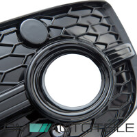Set honeycomb fog lights cover black gloss fits on Audi Q3 8