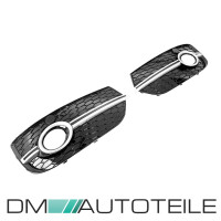 Set Fog Lights covers grille black chrome honeycomb fits on 