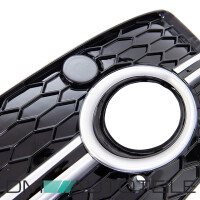 Set Fog Lights covers grille black chrome honeycomb fits on 