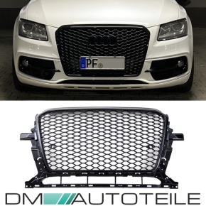 Kühlergrill Wabendesign Schwarz glanz komplett mit/ohne PDC passt für Audi Q5 8R Facelift ab 2012