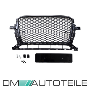 Kühlergrill Wabendesign Schwarz glanz komplett mit/ohne PDC passt für Audi Q5 8R Facelift ab 2012