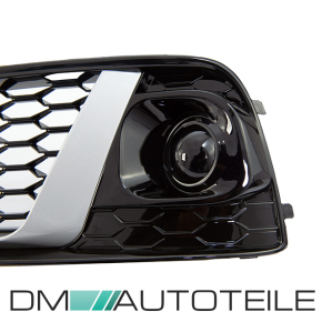 Set Fog Lights covers grille black silver honeycomb fits on Audi Q5 FY year 17-20 standard models