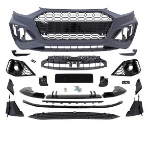 Sport Front Bumper + Honeycomb black gloss fits on Audi A4 B9  facelift up 2019 without RS4