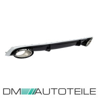 Rear Diffusor Black Gloss+ Tail Pipes fits on Audi A7 4G Spo