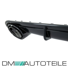 Rear Diffusor Carbon Gloss+ Tail Pipes fits on Audi A7 4G Sportback 10-14 w/o RS7