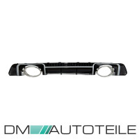 Rear Diffusor Black Silver + Tail Pipes Oval fits on Audi TT