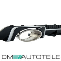 Rear Diffusor Black Silver + Tail Pipes Oval fits on Audi TT
